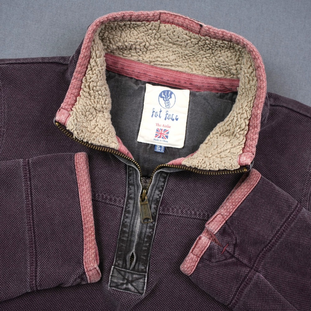 Fat Face The Airlie 1/4 Zip Sherpa Collar Pullover Sweatshirt Mens XS Nautical
